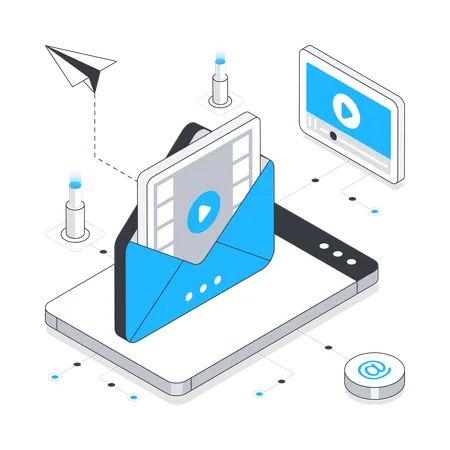Enviar e-mail de vídeo do celular  Ilustração