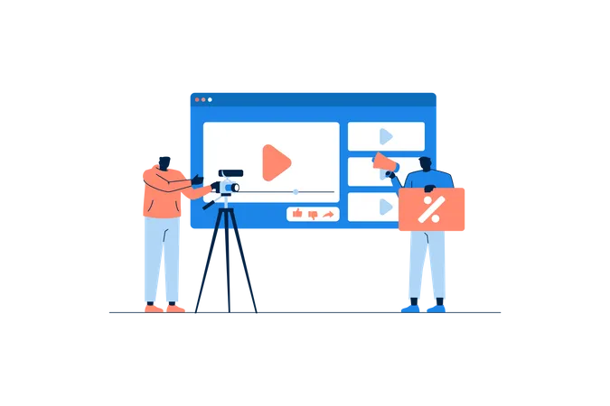 Video Marketing Vector Illustration Illustration
