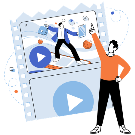 Video marketing becomes valuable tool for driving business growth and achieving commercial success  Illustration