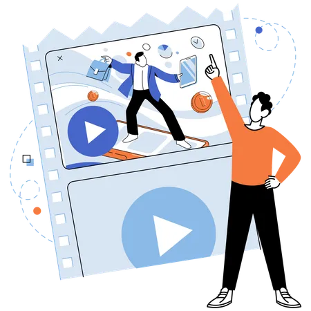 Video marketing becomes valuable tool for driving business growth and achieving commercial success  Illustration