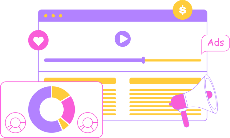 Marketing e análise de vídeo  Illustration