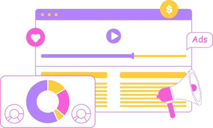 Marketing e análise de vídeo  Illustration