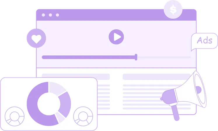 Marketing e análise de vídeo  Illustration