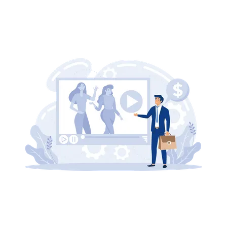 Video marketing technology  Illustration