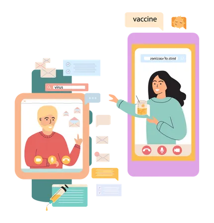 Video meeting via smartwatch Illustration