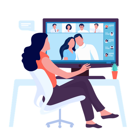 Video online conference  Illustration