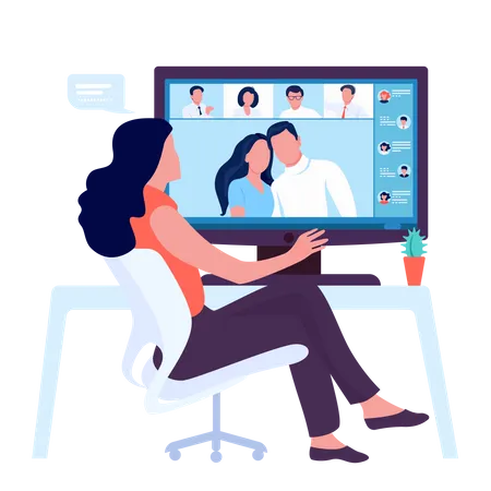 Video online conference  Illustration