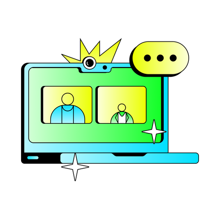 Video Online Meetings  Illustration