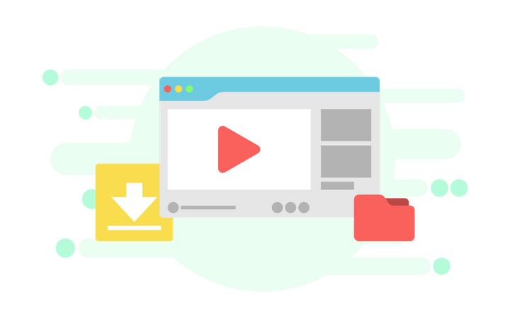 Video player view on internet Illustration