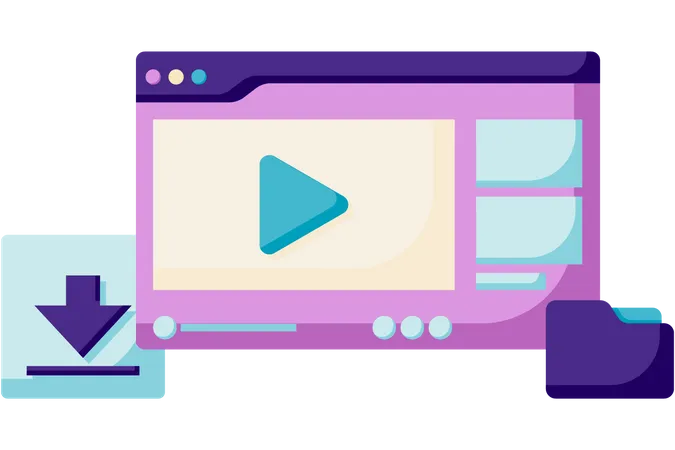 Video player view on internet  イラスト