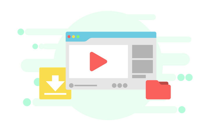 Video player view on internet  Illustration