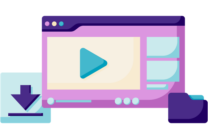 Video player view on internet  Illustration