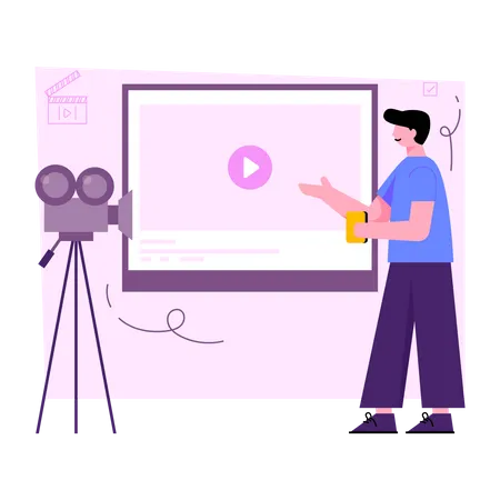 Perfect Design Illustration Of Video Presentation Illustration