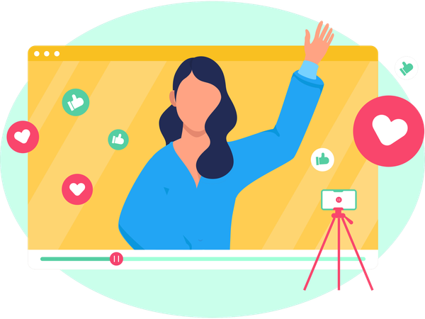 Vídeo viral nas redes sociais  Illustration