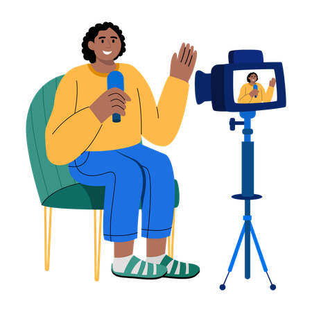 Video vlogger making video  Illustration