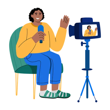 Video vlogger making video  Illustration