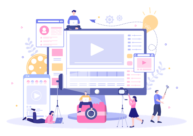 Video-Vlogger-Produktion  Illustration