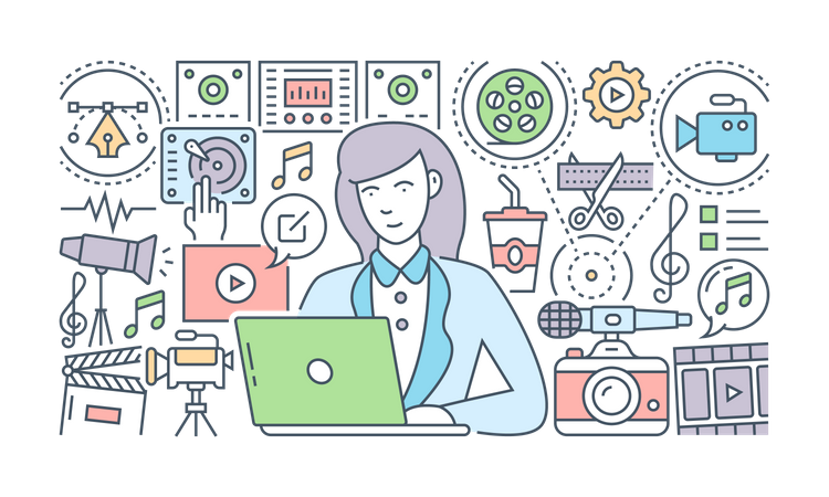 Videobearbeiter  Illustration