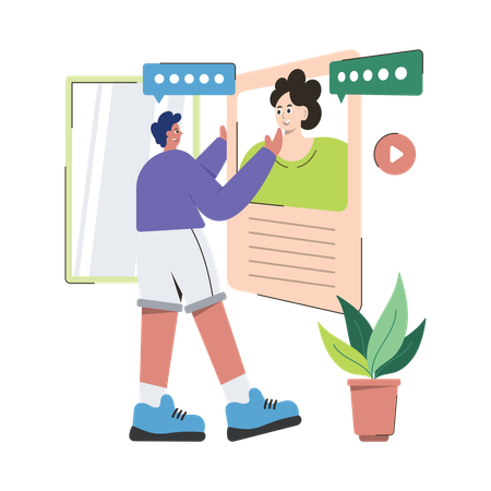 Videochamada móvel  Ilustração