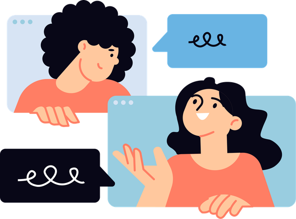 Videochamada on-line  Ilustração