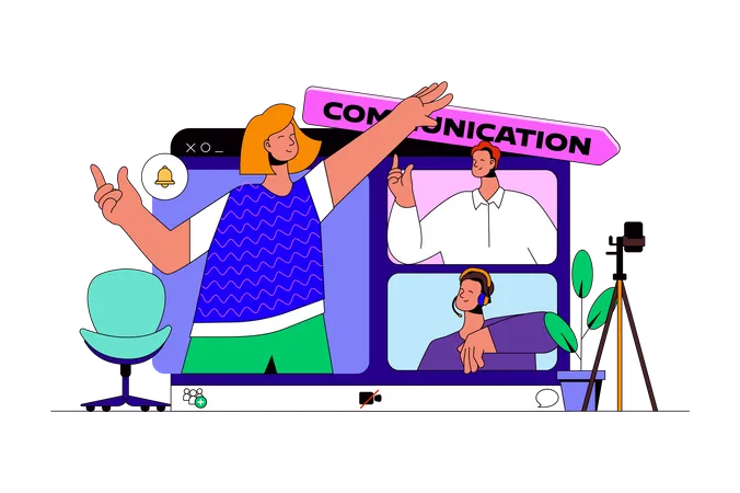 Comunicação por vídeo  Illustration