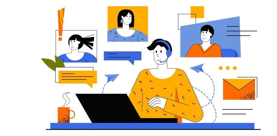 Videoconferência de negócios on-line  Ilustração