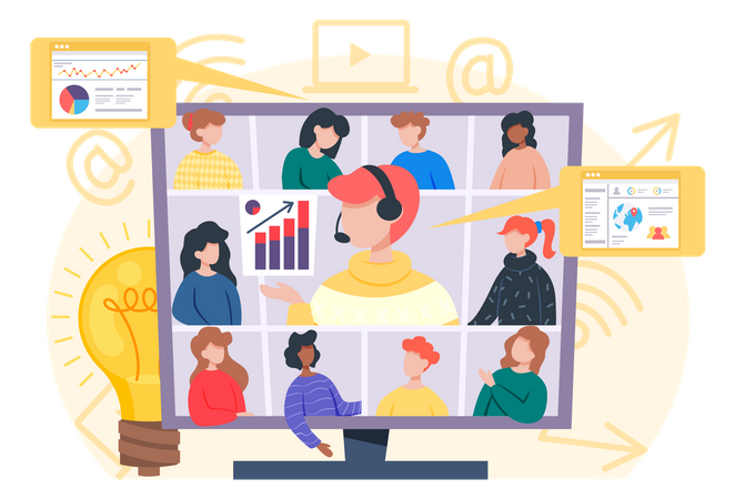 Videoconferencia empresarial  Ilustración