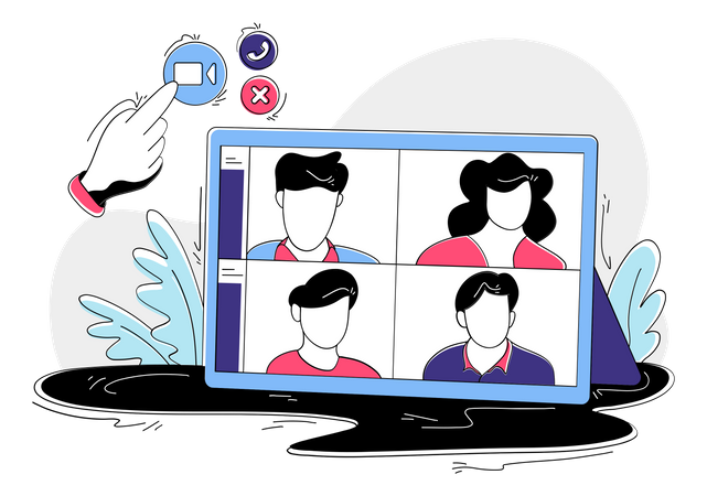 Videoconferencia en línea  Ilustración