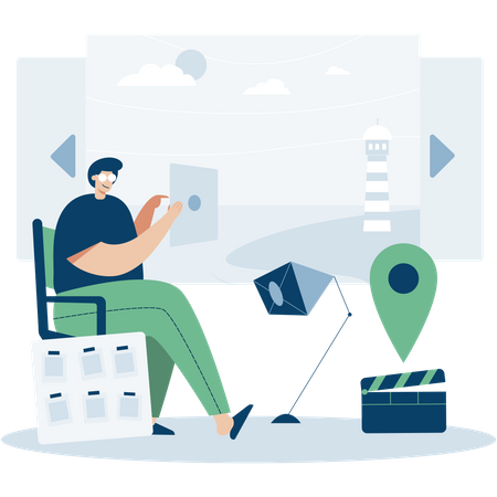 Videofilmer dreht Film  Illustration