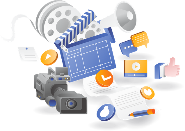 Videography tools for social media marketing  Illustration