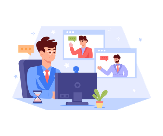 Videokonferenzen  Illustration