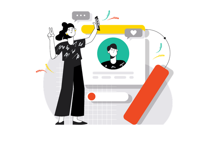 Vie sur les réseaux sociaux  Illustration