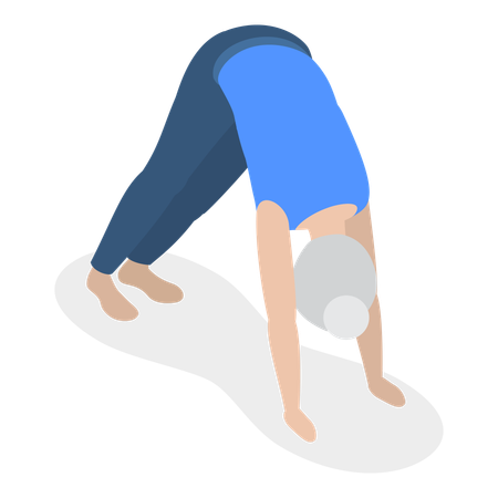 Vieille dame faisant de l'exercice matinal  Illustration