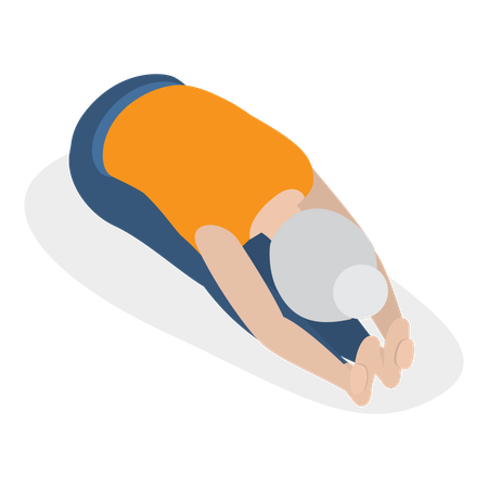 Vieille dame faisant du yoga matinal  Illustration