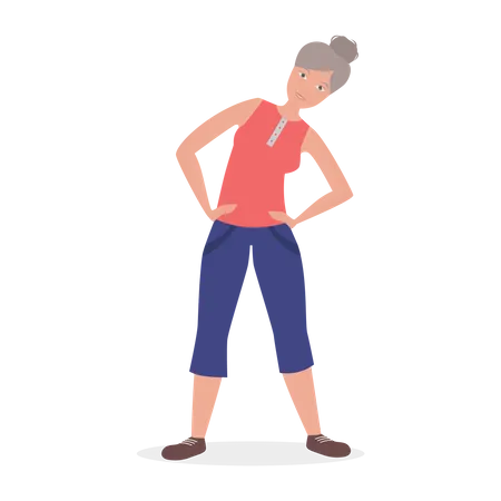 Vieille femme faisant de l'exercice  Illustration