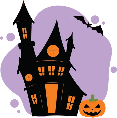 Vieille maison hantée pour Halloween  Illustration