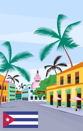 Vieille rue cubaine  Illustration