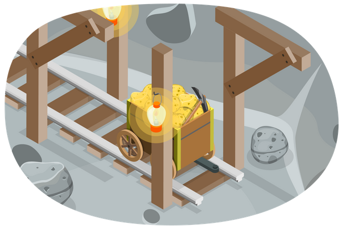 Antigua mina de oro  Ilustración