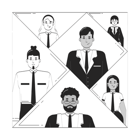 Vielfältiges Business-Team zusammengestellt  Illustration