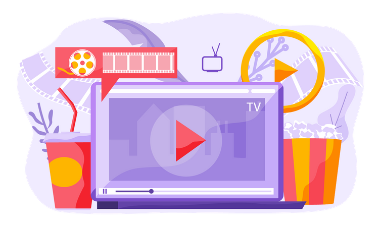 Viendo películas en línea  Ilustración