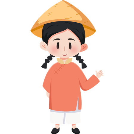 Vietnam Ao Dai girl  Illustration