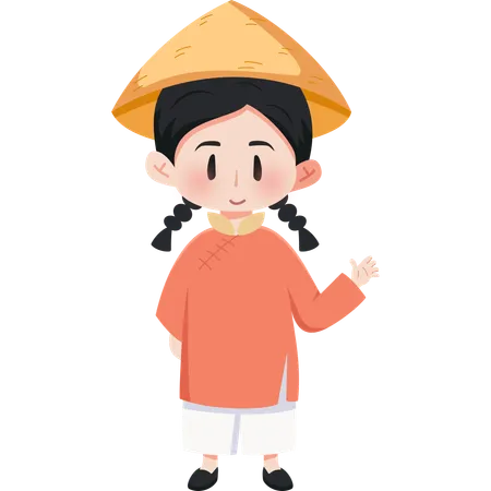 Vietnam Ao Dai girl  Illustration