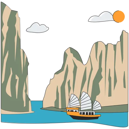 Vietnam - Bahía de Ha Long  Ilustración