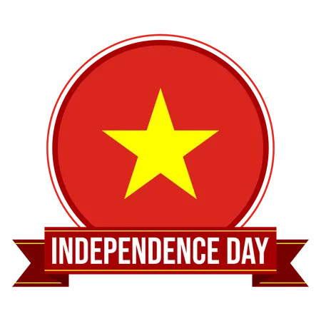 Vietnam Independence Day Badge Illustration