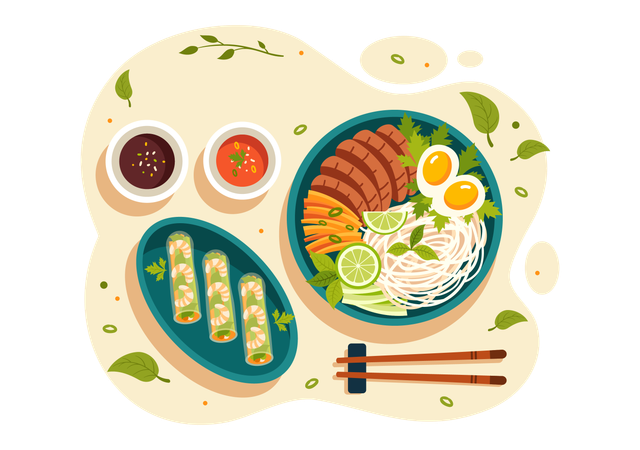 Vietnamese Food  Illustration