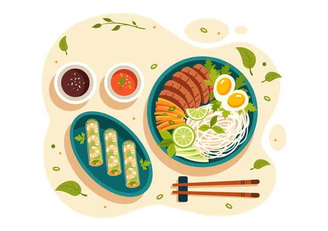 Vietnamese Food  Illustration