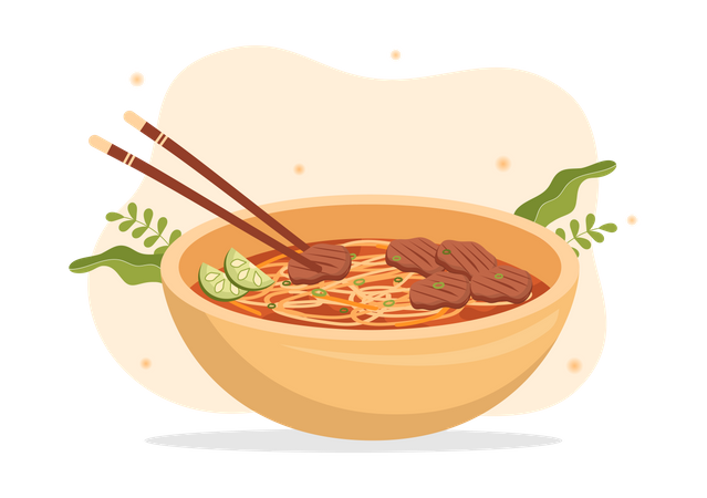 Vietnamese Food  Illustration