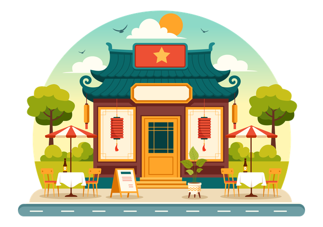 Vietnamese Food Restaurant  Illustration