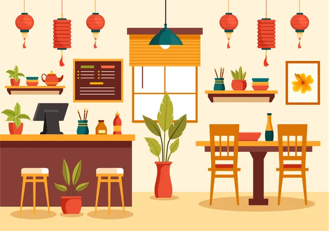 Vietnamese Food Restaurant  Illustration