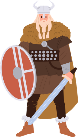 Viking norseman in ancient armor  Illustration